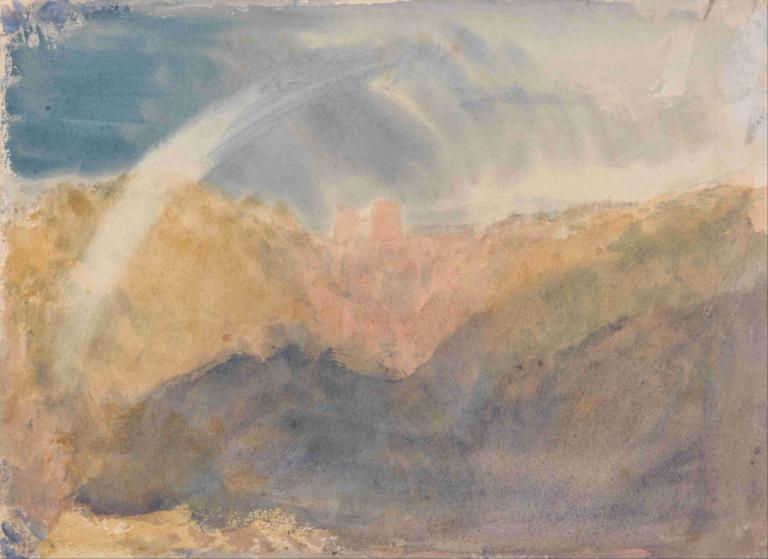 Crichton Castle (Mountainous Landscape with a Rainbow),Crichtonin linna (vuoristomaisema ja sateenkaari)