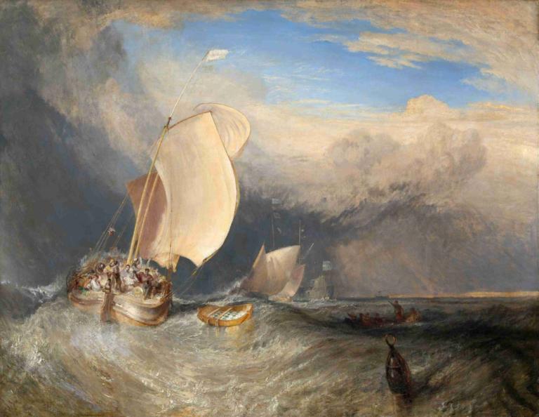 Fishing Boats with Hucksters Bargaining for Fish,Joseph Mallord William Turner,Oil Painting,Oil Painting