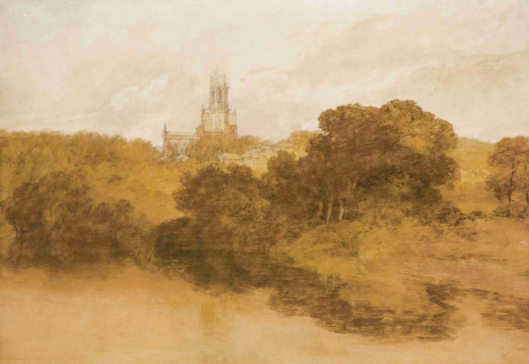 Fonthill Abbey, Wiltshire,Joseph Mallord William Turner,Oliemaleri,Oliemaleri, ingen mennesker, landskab