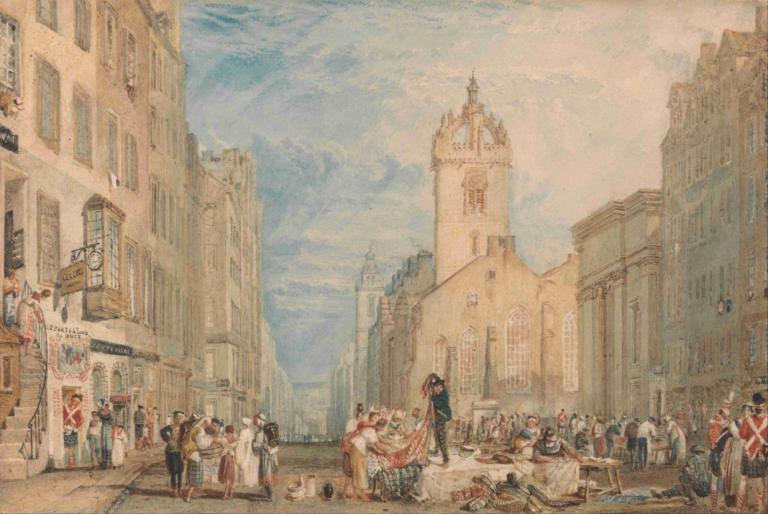 High Street, Edinburgh,High Street, Edimburgo,Joseph Mallord William Turner,Pittura ad olio,Pittura ad olio