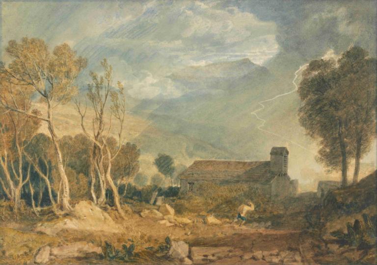 Ingleborough from Chapel-Le-Dale,Joseph Mallord William Turner,Oil Painting,Oil Painting, tree, outdoors