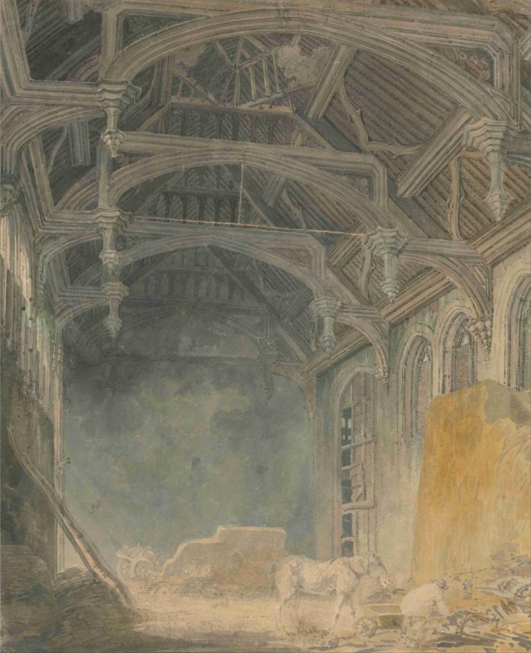 Interior of St. John's Palace, Eltham,Notranjost palače svetega Janeza, Eltham,Joseph Mallord William Turner