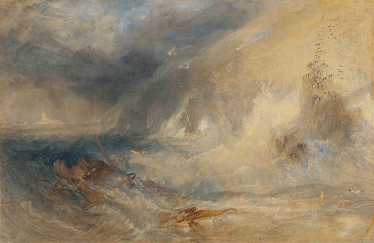 Long Ship's Lighthouse, Land's End,Joseph Mallord William Turner,Oil Painting,Oil Painting, scenery