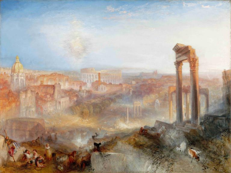 Modern Rome - Campo Vaccino,Sodobni Rim - Campo Vaccino,Joseph Mallord William Turner,Oljna slika,Oljna slika