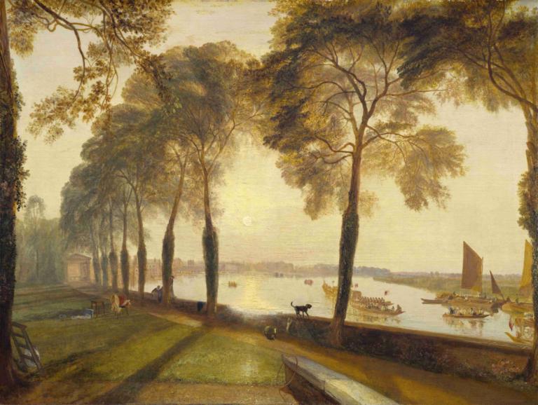 Mortlake Terrace,Joseph Mallord William Turner,Oljna slika,Oljna slika, drevo, kulisa, na prostem