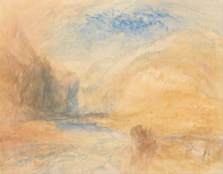 Mountain Landscape with Lake,Gorska pokrajina z jezerom,Joseph Mallord William Turner,Oljna slika,Oljna slika