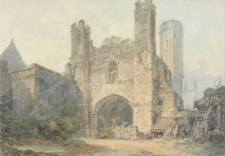 Saint Augustine's Gate, Canterbury,Brána svatého Augustina, Canterbury,Joseph Mallord William Turner