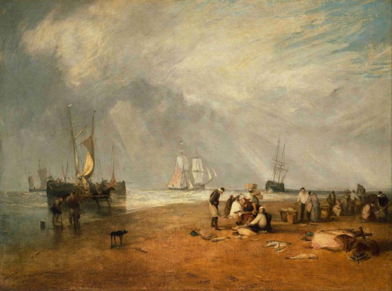 The Fish Market at Hastings Beach,Рыбный рынок на пляже Гастингс,Joseph Mallord William Turner