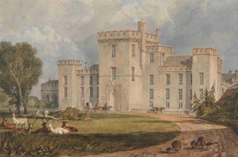 View of Hampton Court, Hertefordshire, from the Northwest,Вид на Хэмптон-Корт, графство Хертефордшир