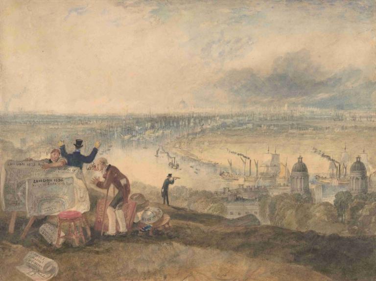 View of London from Greenwich,Vista de Londres desde Greenwich,Joseph Mallord William Turner,Pintura al óleo