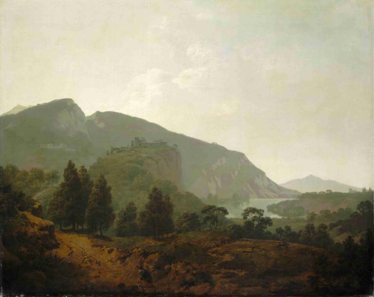 Italian Landscape,Italiensk landskap,Joseph Wright of Derby,Joseph Wright fra Derby,Oljemaleri,Oljemaleri