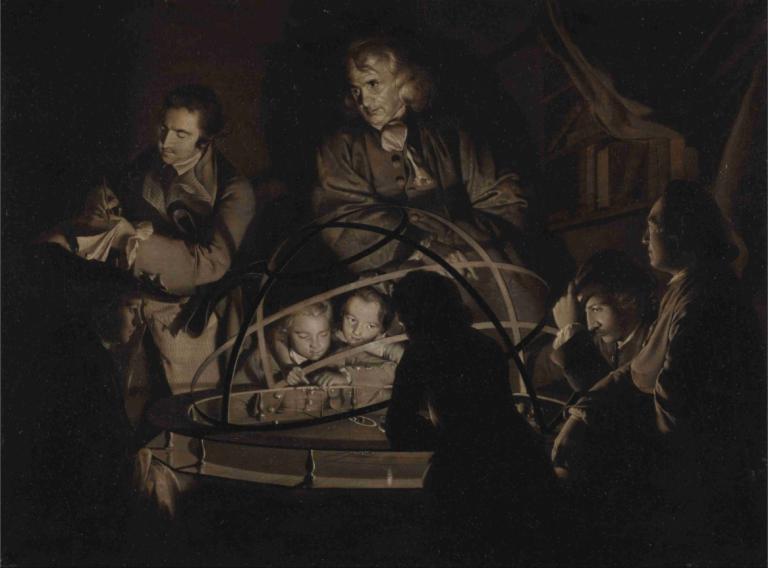 Philosopher Giving A Lecture On The Orrery,Filosoof geeft een lezing over de Orrery,Joseph Wright of Derby