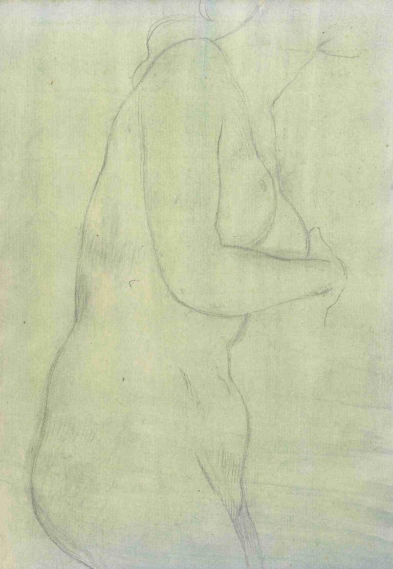 Sketch of a Female Nude Resembling the Medici Venus,类似美第奇维纳斯的女性裸体素描,Joseph Wright of Derby,德比的约瑟夫-赖特,素描,素描