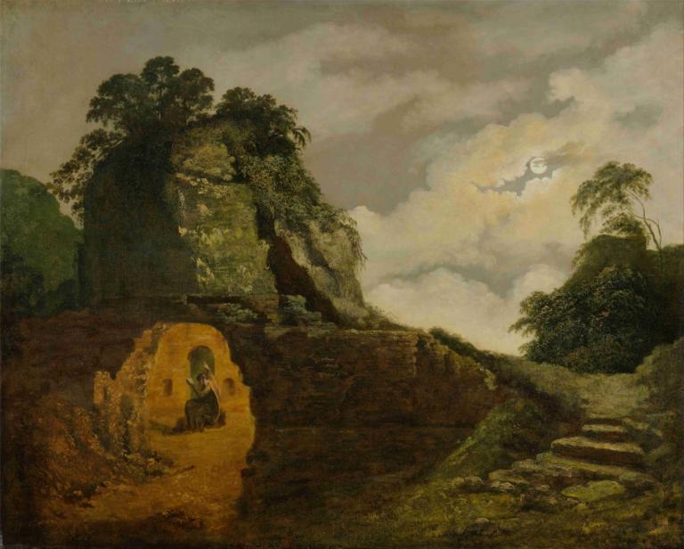 Virgil's Tomb by Moonlight, with Silius Italicus,달빛에 비친 버질의 무덤, 실리우스 이탈리쿠스와 함께,Joseph Wright of Derby