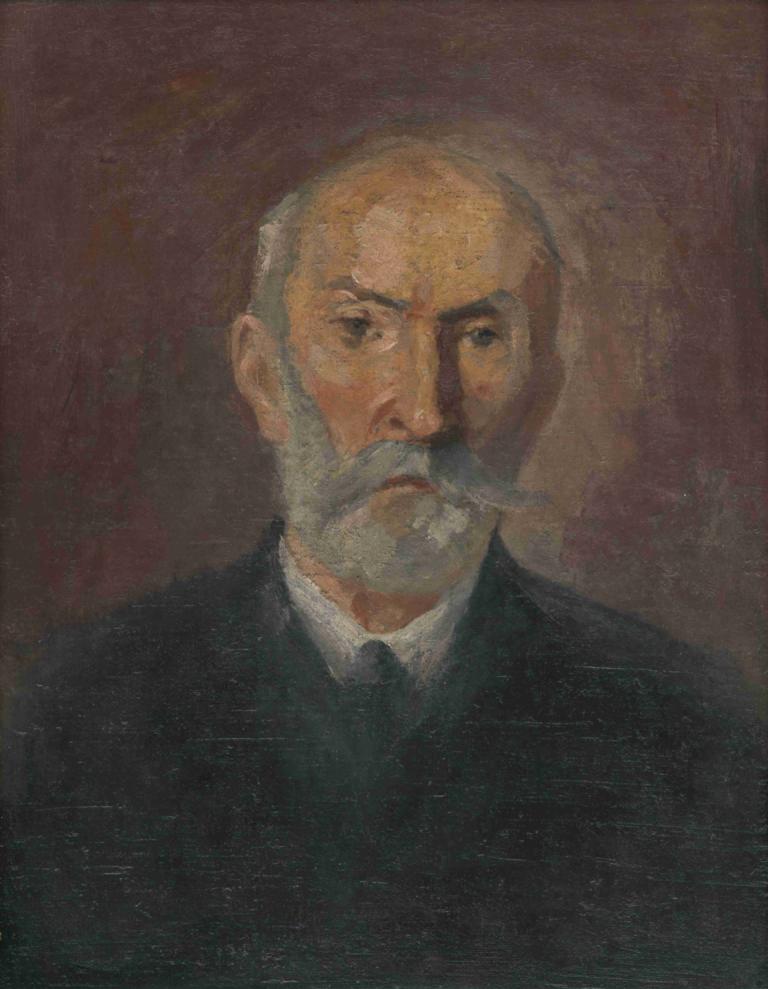 Portrait of a man,Porträtt av en man,Jozef Hanula,Oljemålning,Oljemålning, 1 pojke, manligt fokus, solo