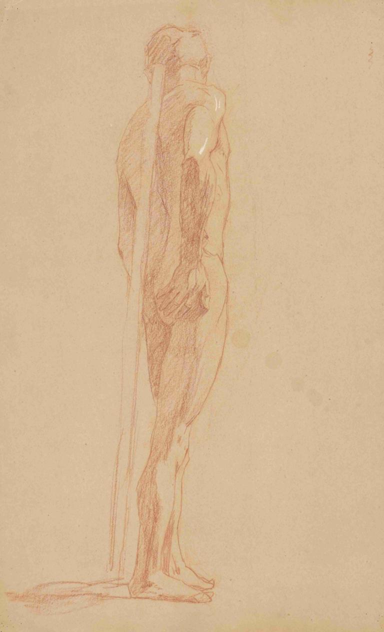 Study of the male nude,Studie av naken mann,Jozef Hanula,Skisse,Skisse, solo, 1 gutt, naken, mannlig fokus