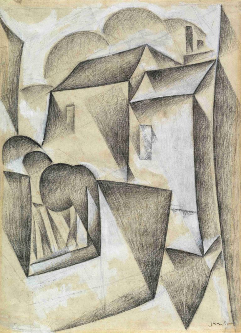 Houses in Paris, Place Ravignan,Σπίτια στο Παρίσι, Place Ravignan,Juan Gris,Ελαιογραφία,Ελαιογραφία