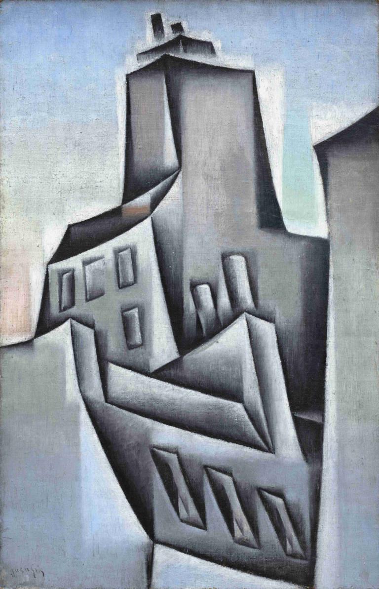 Maisons à Paris (Houses in Paris),Hiše v Parizu (Maisons à Paris),Juan Gris,Oljna slika,Oljna slika