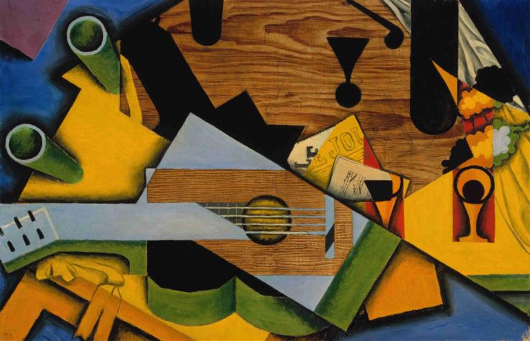 Still Life with a Guitar,Kmečka narava s kitaro,Juan Gris,Oljna slika,Oljna slika, brez ljudi