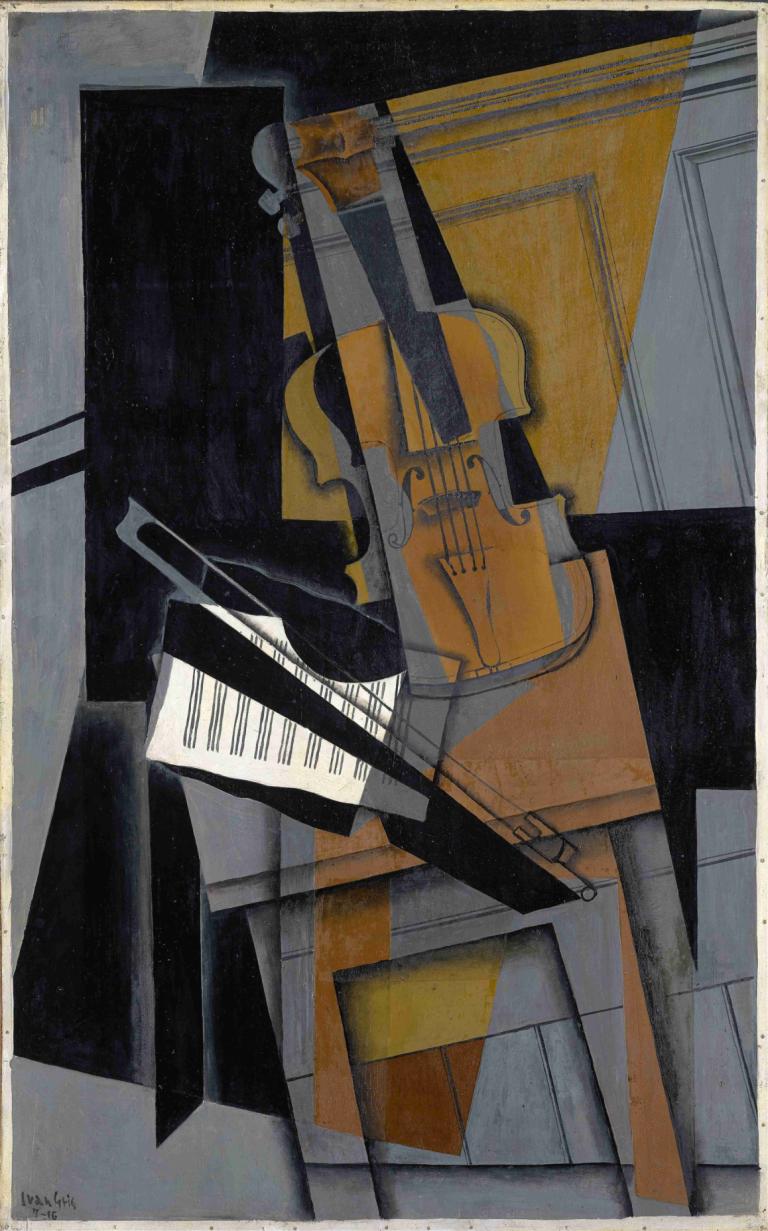 The violin,Violinen,Juan Gris,Oljemålning,Oljemålning, inga människor, instrument, gitarr