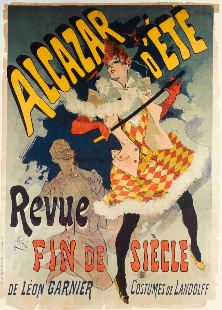 Alcazar D'ete Revue Fin De Siecle,Jules Chéret,Abbildung,Abbildung, 1Mädchen, Strumpfhose, Handschuhe, 1Junge