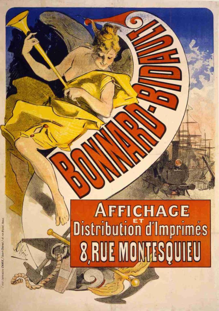 Bonnard-Bidault, affichage et distribution d'imprimés,博納-畢道，附屬機構和分銷機構S,Jules Chéret,朱爾斯·謝雷特,插畫,插畫, 戲仿, 覆蓋, 金髮