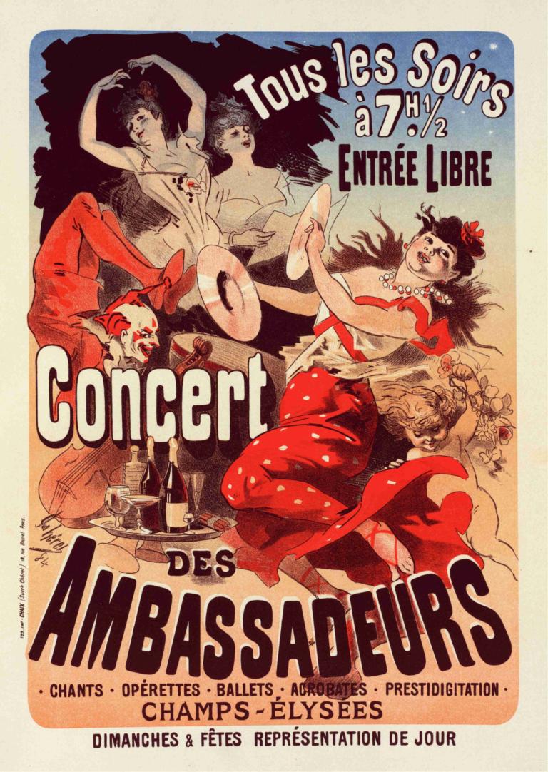 Concert Des Ambassadeurs,Concerto degli Ambasciatori,Jules Chéret,Illustrazione,Illustrazione, vestito