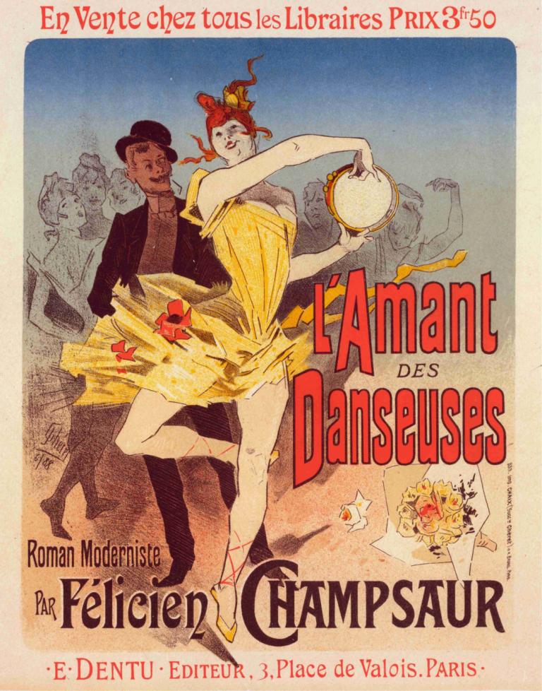 L'amant Des Danseuses,Jules Chéret,Illustration,Illustration, 1 tjej, klänning, parodi, dans, engelsk text