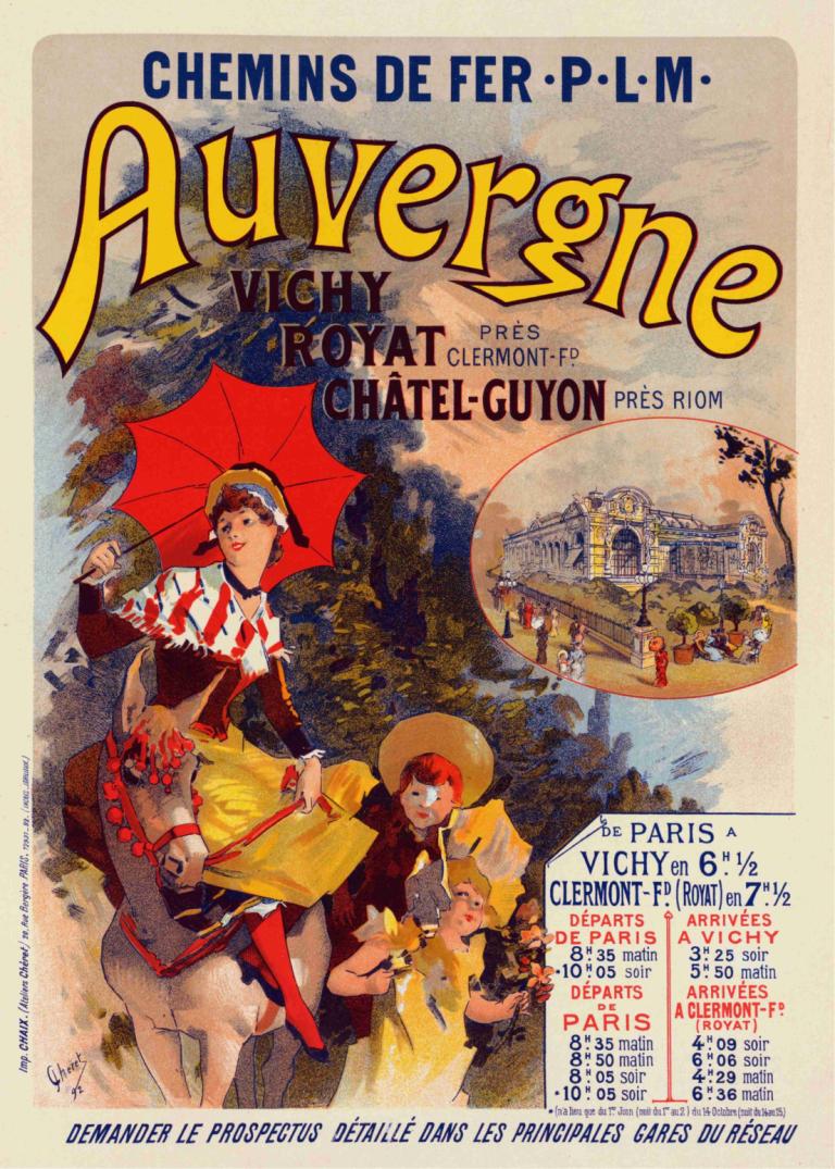 L'auvergne,Auvergne,Jules Chéret,Illustration,Illustration, flera tjejer, flera pojkar, tidningens omslag