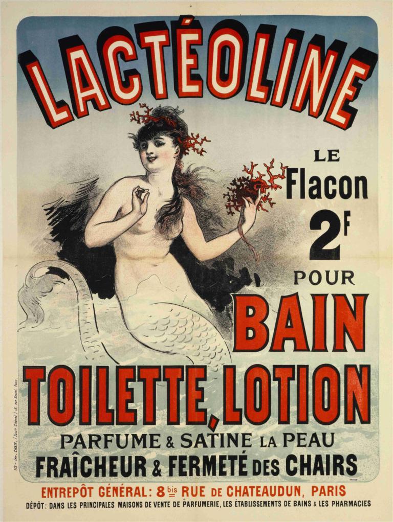 Lacteoline,Bain Toilette, Lotion,Lacteoline, Kąpiel, Toaleta, Balsam,Jules Chéret,Ilustracja,Ilustracja, solo