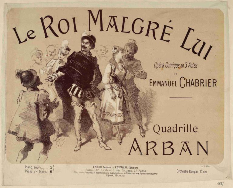 Le Roi Malgré Lui,Jules Chéret,Illustration,Illustration, flera tjejer, parodi, engelsk text, flera pojkar