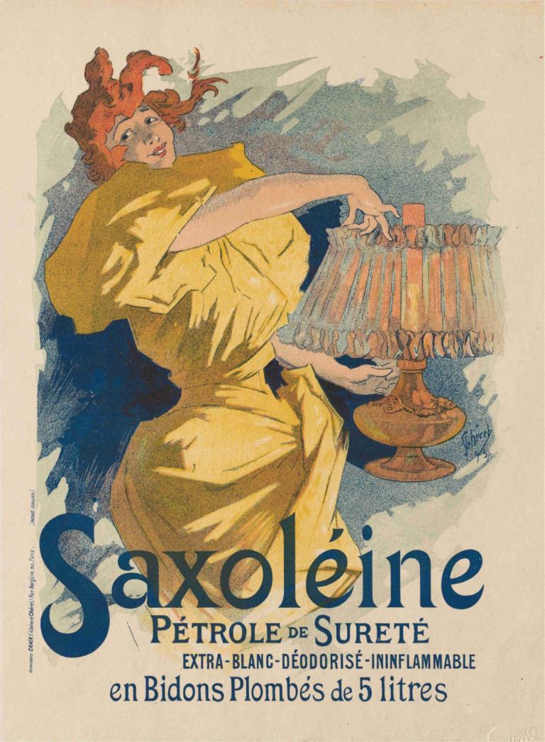 Les Maitres de L'Affiche, Pl. 13, Saxoléine,Jules Chéret,Illustration,Illustration, 1 tjej, solo, klänning