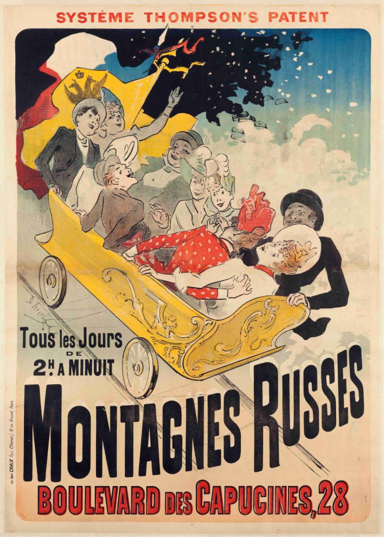 Montagnes Russes,- Cám ơn.,Jules Chéret,- Jules Sheret.,Minh họa,Minh họa, nhiều chàng trai, nhiều cô gái, mũ