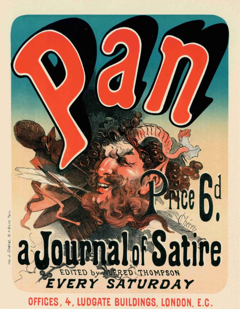 Pan,Jules Chéret,Illustration,Illustration, 1garçon, couverture, foyer masculin, nom du droit d'auteur