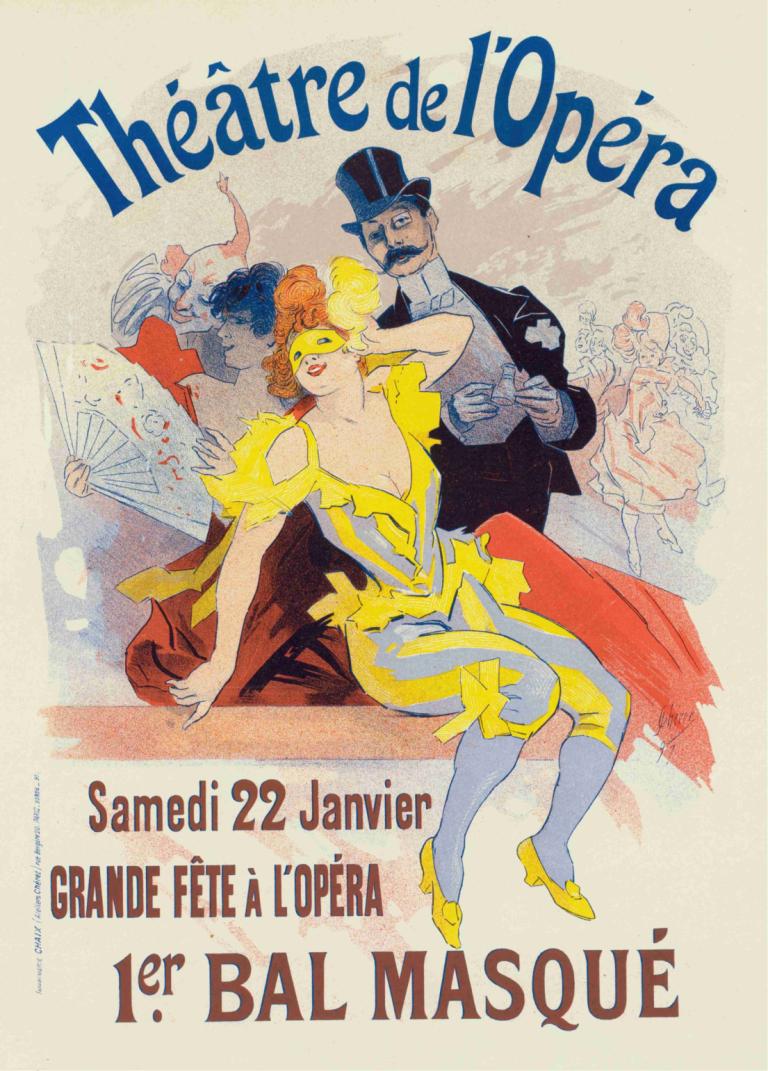 Poster For The 1er. Bal Masqué, La Grande Fête À L'opéra, 22 Janvier,1er İçin Afiş. Bal Masqué