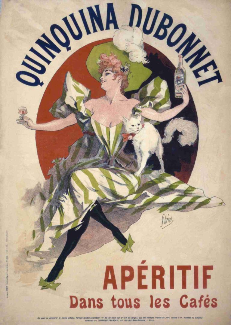 Quinquina Dubonnet apéritif dans tous les cafés,Quinquina Dubonnet aperitiff på alle kafeer,Jules Chéret