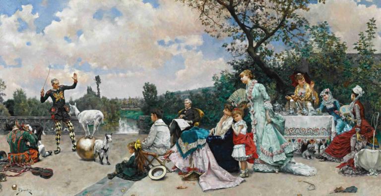 The Mountebank,ลงชายหาด,Julius Leblanc Stewart,จูเลียส เลอบรอน สจ๊วร์ต,จิตรกรรมสีน้ำมัน,จิตรกรรมสีน้ำมัน