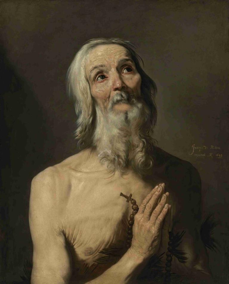 Saint Onophrius,Sankt Onophrius,Jusepe de Ribera,Oljemålning,Oljemålning, 1 pojke, manligt fokus, solo