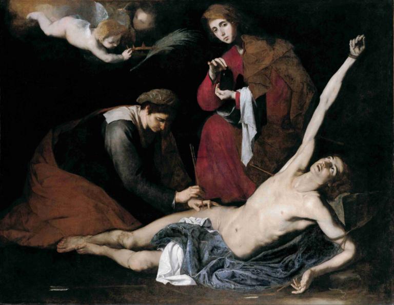 Saint Sebastian Tended By The Holy Women,Sfântul Sebastian îngrijit de sfintele femei,Jusepe de Ribera