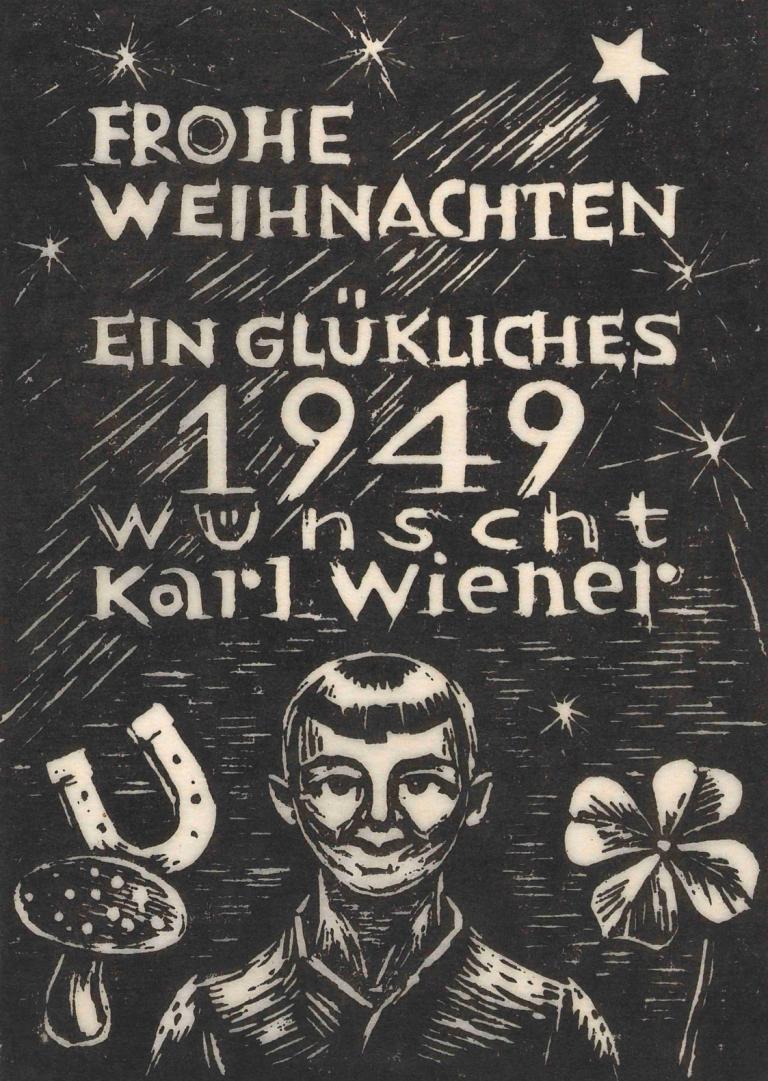 Frohe Weihnachten Ein glückliches 1949 wünscht,Hyvää joulua ja onnellista vuotta 1949,Karl Wiener,Kuva,Kuva