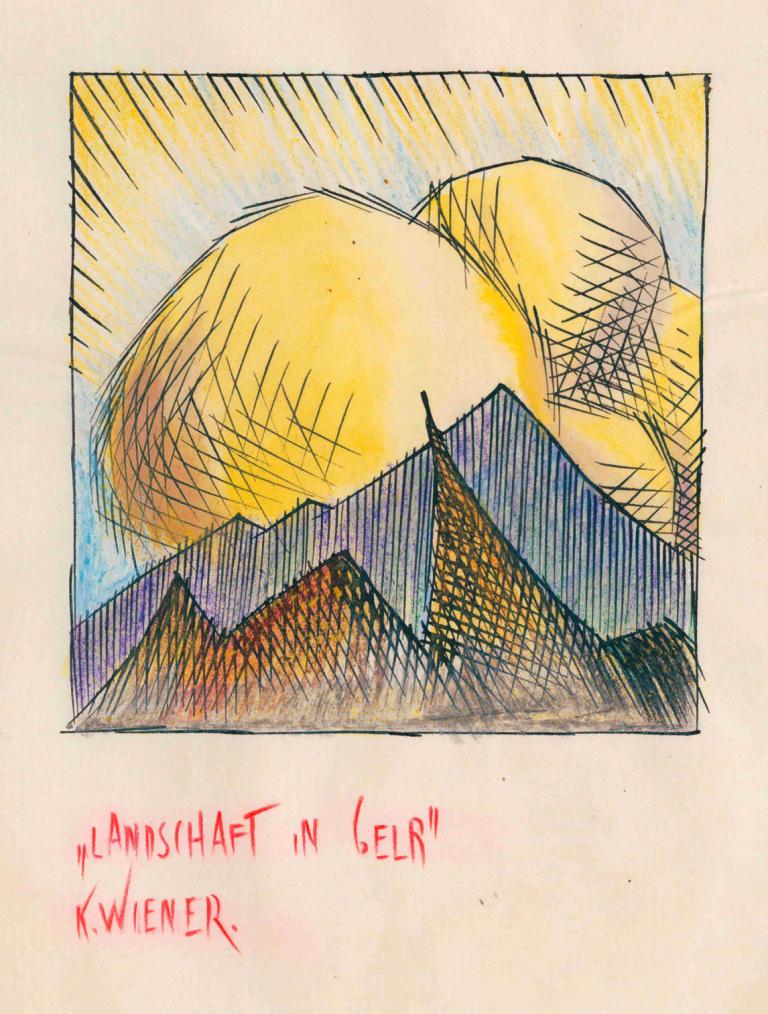 Landschaft in Gelb,Landschaft ของเกลบู,Karl Wiener,คาร์ล วีนา,ภาพประกอบ,ภาพประกอบ, เส้นเน้น, ไม่มีมนุษย์