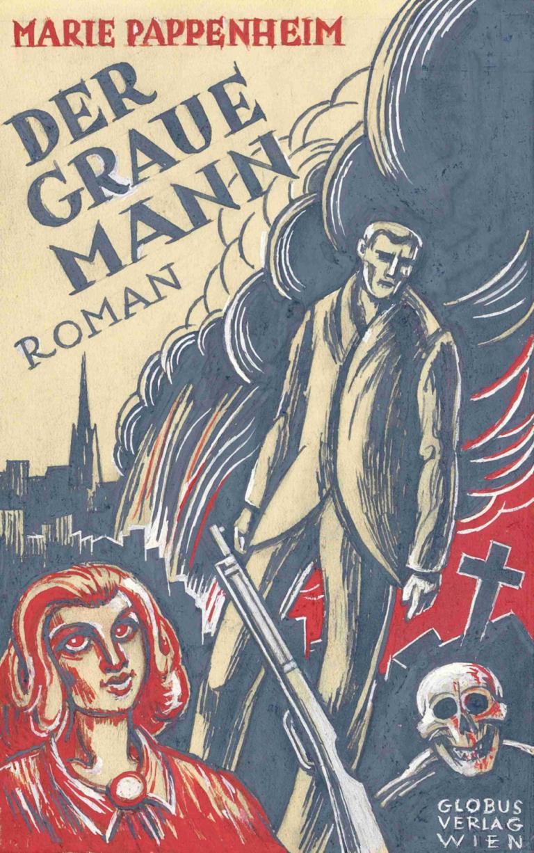 Marie Pappenheim Der Graue Mann Roman Globus-Verlag Wien (Variante 4),Karl Wiener,Illustration,Illustration