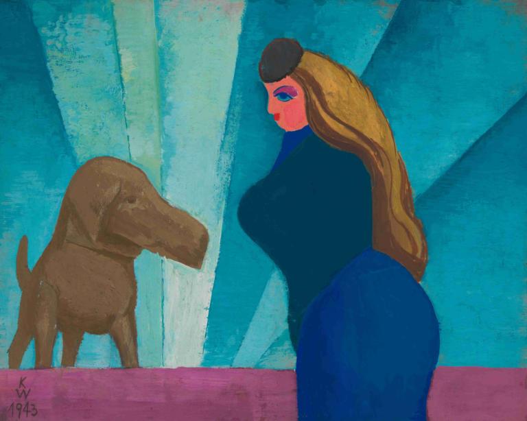 Ohne Titel (Frau und Hund),Χωρίς τίτλο (Γυναίκα και σκύλος),Karl Wiener,Εικονογράφηση,Εικονογράφηση