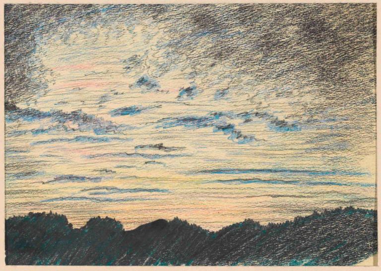 Ohne Titel (Naturstudie) III,Uden titel (Naturstudie) III,Karl Wiener,Pastel,Pastel, ingen mennesker, Sky