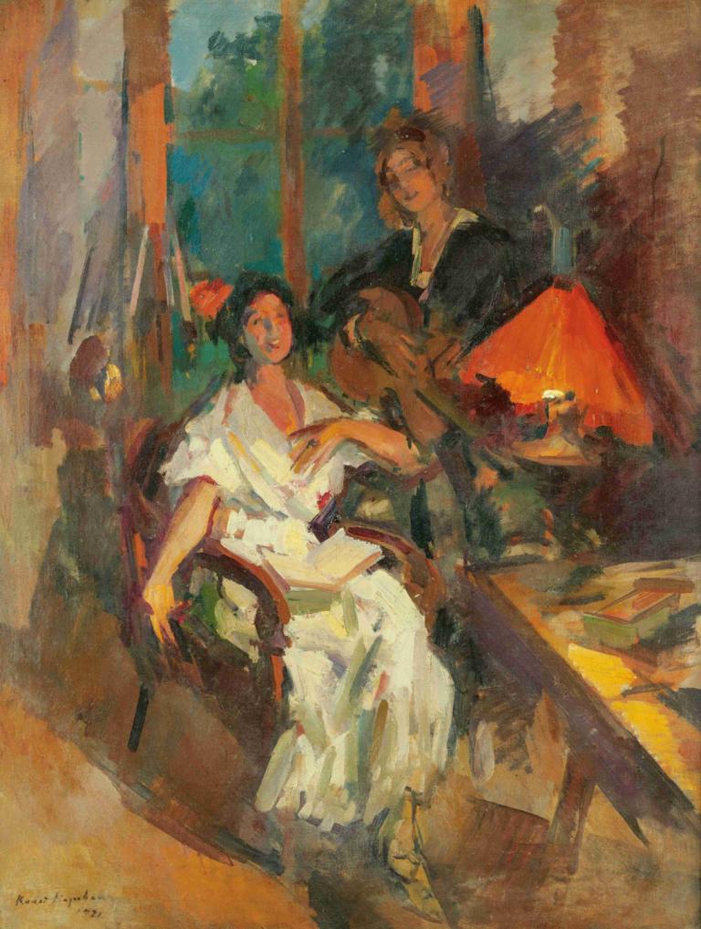 Evening Duet,ร้องคู่ตอนกลางคืน,Konstantin Alexeevich Korovin,คอนสแตนติน อเล็กเชวิช โคโรเวน,จิตรกรรมสีน้ำมัน