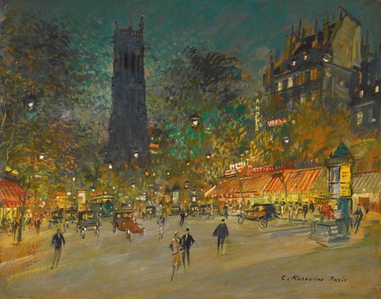 La Tour Saint Jacques,Torre Saint Jacques,Konstantin Alexeevich Korovin,Pintura al óleo,Pintura al óleo