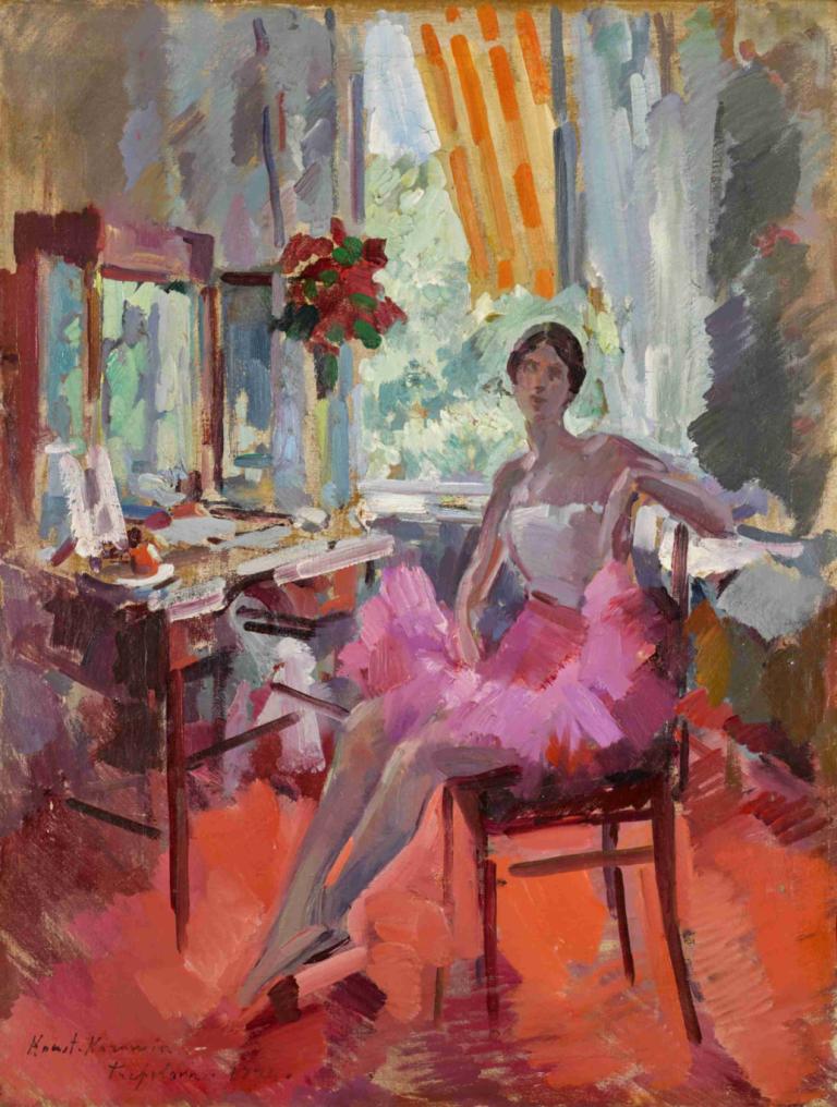 Portrait of the Ballerina Vera Trefilova,Portret van ballerina Vera Trefilova,Konstantin Alexeevich Korovin