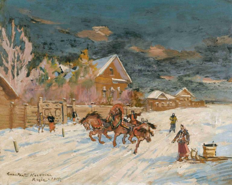 Winter Landscape,Paysage d'hiver,Konstantin Alexeevich Korovin,Peinture à l'huile,Peinture à l'huile