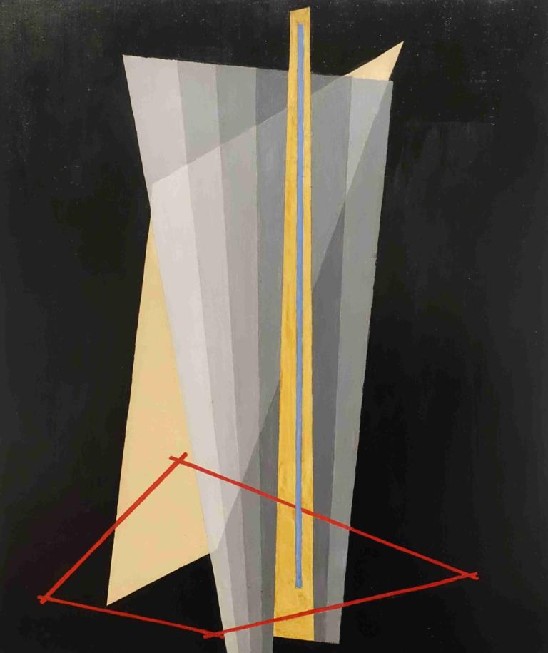 Construction,László Moholy-Nagy,Illustration,Illustration, black background, no humans, still life