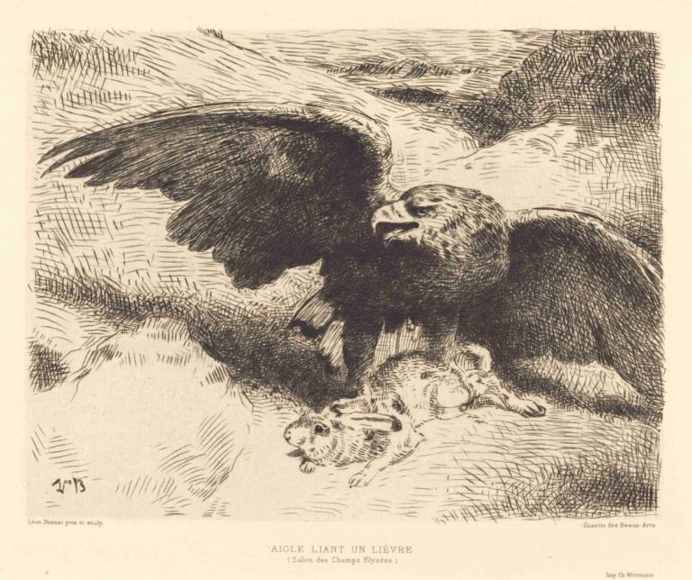 Aigle Liant un Lièvre [An Eagle Pouncing on a Hare]